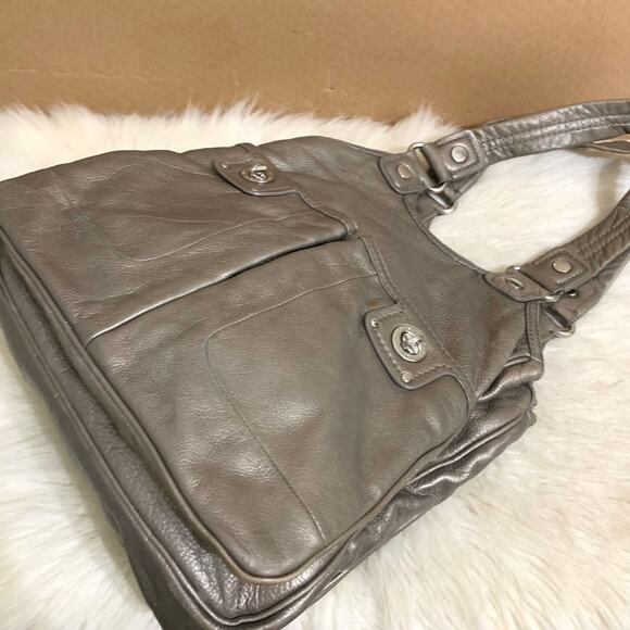 MARC JACOBS "TERI" Pewter Silver Leather Vintage N/S Totally Turnlock N/S Tote - Picture 16 of 16